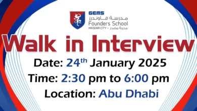 GEMS Founders Walk in Interview in Abu Dhabi