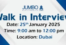 Jumbo Electronics Walk in Interview in Dubai