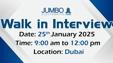 Jumbo Electronics Walk in Interview in Dubai