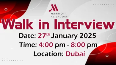 Marriott Hotel Walk in Interview in Dubai