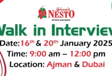 Nesto Hypermarket Walk in Interview in Dubai & Ajman