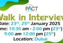 PACT Walk in Interview in Dubai