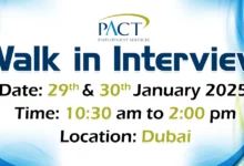 PACT Walk in Interview in Dubai