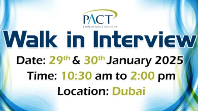 PACT Walk in Interview in Dubai