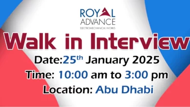 Royal Advance Walk in Interview in Abu Dhabi