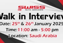 Royal Swiss Auto Walk in Interview in KSA