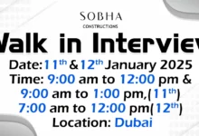 Sobha Construction Walk in Interview in Dubai