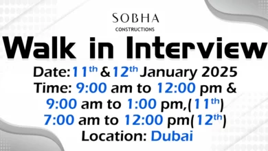 Sobha Construction Walk in Interview in Dubai