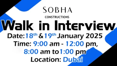 Sobha Construction Walk in Interview in Dubai