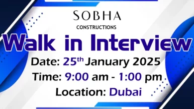 Sobha Construction Walk in Interview in Dubai