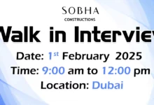 Sobha Construction Walk in Interview in Dubai