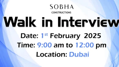 Sobha Construction Walk in Interview in Dubai