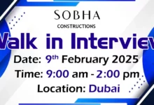 Sobha Construction Walk in Interview in Dubai