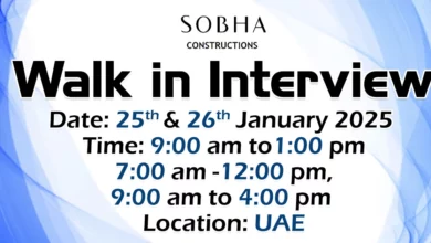 Sobha Construction Walk in Interview in UAE