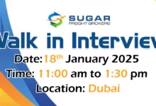 Sugar Freight Walk in Interview in Dubai