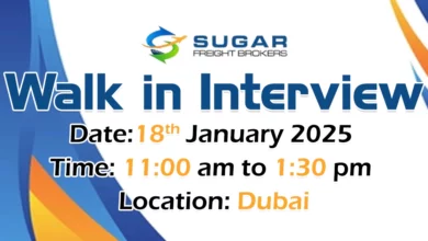 Sugar Freight Walk in Interview in Dubai