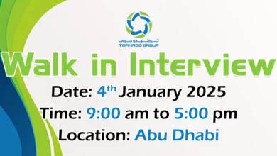 Tornado Group Walk in Interview in Abu Dhabi