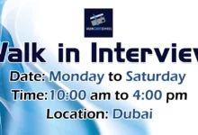 Vision Card Walk in Interview in Dubai