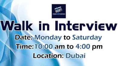 Vision Card Walk in Interview in Dubai