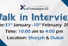 Xad Technologies Walk in Interview in Sharjah & Dubai