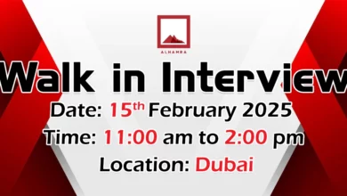 Al Hamra Walk in Interview in Dubai