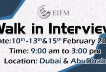 EIFM Walk in Interview in Dubai & Abu Dhabi