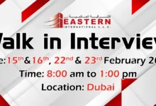 Eastern International Walk in Interview in Dubai