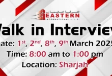 Eastern International Walk in Interview in Sharjah