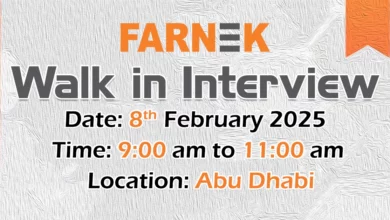 Farnek Walk in Interview in Abu Dhabi