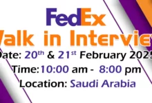 FedEx Walk in Interview in Saudi Arabia