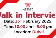 GazMin Delivery Services Walk in Interview in Dubai