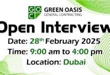 Green Oasis Contracting Open Interview in Dubai