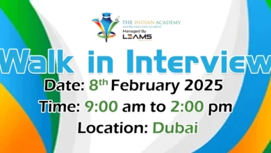 Indian Academy Dubai Walk in Interview