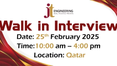 JT Engineering Walk in Interview in Qatar