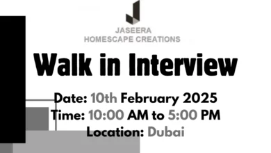 Jaseera Homescape Walk in Interview in Dubai