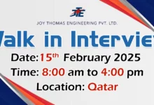 Joy Thomas Engineering Walk in Interview in Qatar