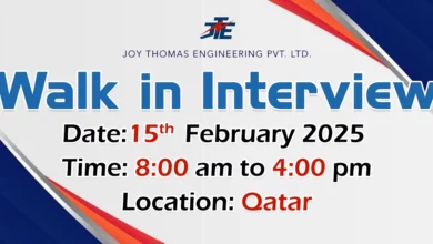 Joy Thomas Engineering Walk in Interview in Qatar