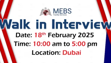 MEBS Facility Walk in Interview in Dubai