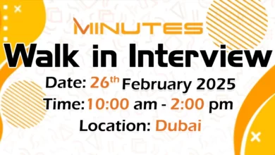 Minutes Walk in Interview in Dubai