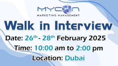 Mycon Walk in Interview in Dubai