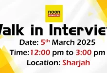 Noon Minutes Walk in Interview in Sharjah