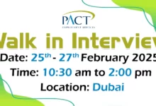 PACT Walk in Interview in Dubai