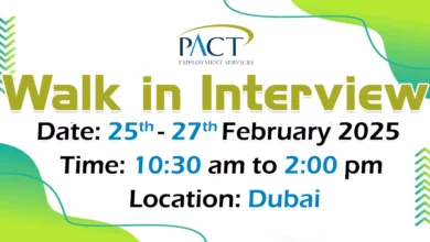 PACT Walk in Interview in Dubai