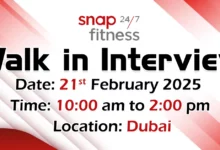 Snap Fitness Walk in Interview in Dubai