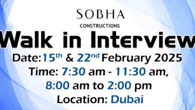 Sobha Construction Walk in Interview in Dubai