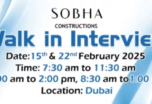 Sobha Construction Walk in Interview in Dubai