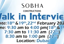 Sobha Construction Walk in Interview in Dubai