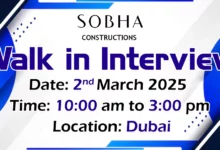 Sobha Construction Walk in Interview in Dubai