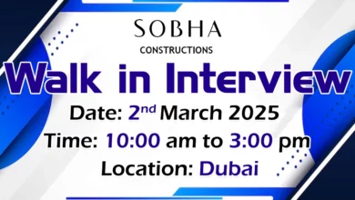 Sobha Construction Walk in Interview in Dubai