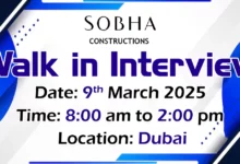 Sobha Construction Walk in Interview in Dubai